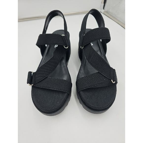 Womens Platform Wedge Heel Open Toe Adjustable Strap Sandals Size 10 - Picture 1 of 5